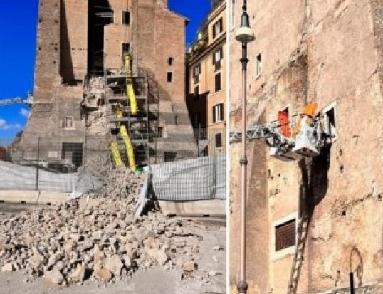 Românul prins sub ruinele turnului surpat în Roma este în viață.