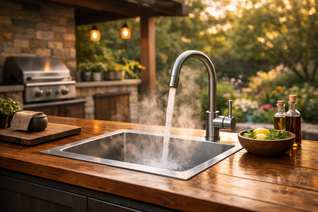 Chiuvete de exterior cu sistem de apă caldă. Ce trebuie să știi