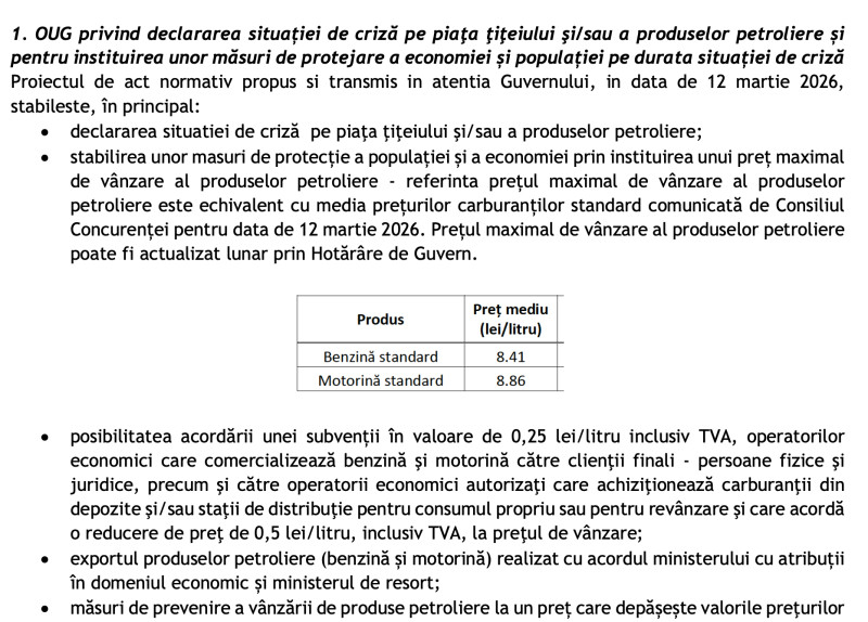 Ministerul Energiei sugerează instituirea unei stări de urgență pe piața țițeiului, cu limite și impozite diminuate...